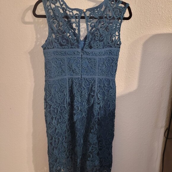 Teal Lace Adrianna Papell Dress - Picture 2 of 3